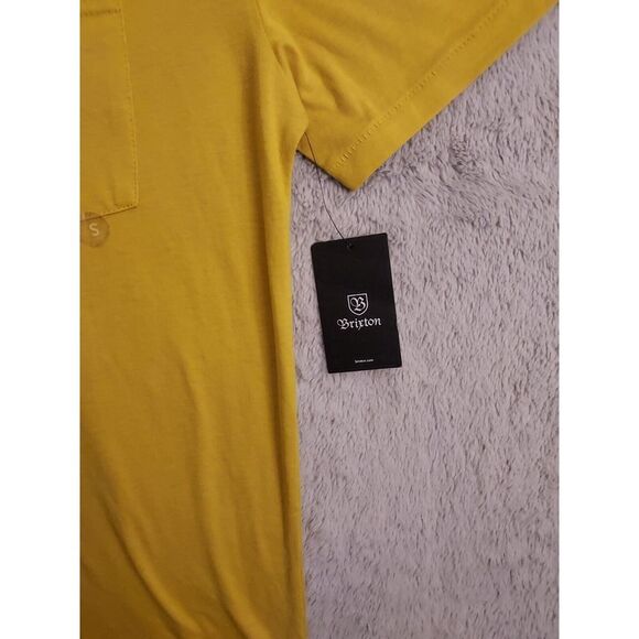 NEW Brixton Shirt Mens Small Graphic Spellout Logo Sunset Yellow Pacsun Sprint S - Picture 6 of 11